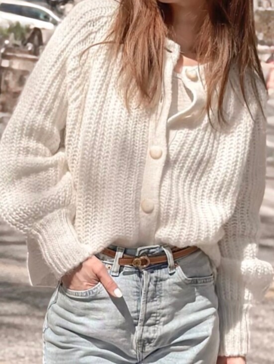 Sezane Sweaters - Sezane Emilie Alpaca Wool Blend Cardigan in Ecru READ